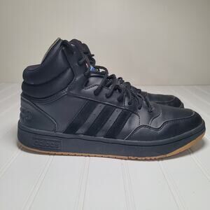 Adidas Hoops 3.0 High Mens 9 Sneakers Black Gum GY4745 Streetwear VGUC